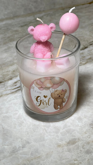 Baby Shower dekorljus med Rosa Nalle och Ballong
